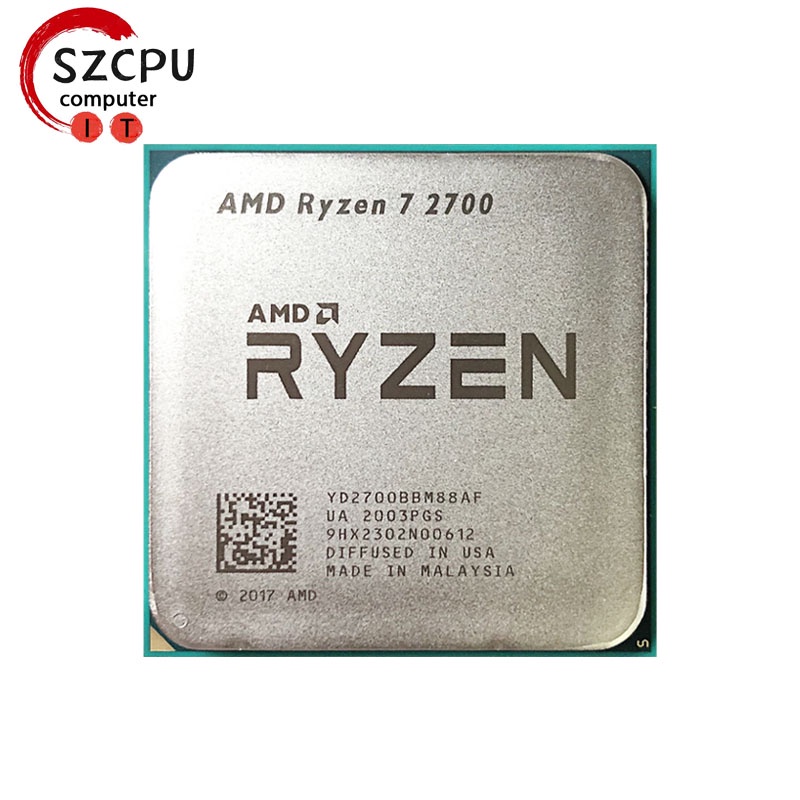 Processors 2231 บาท ซ็อกเก็ตเกมมิ่ง AMD Ryzen 7 2700 R7 2700 3.2 GHz Zen+ 0.012 Eight-Core Sixteen-Thread 16M 65W CPU Processor YD2700BBM88AF AM4 GCPI Computers & Accessories
