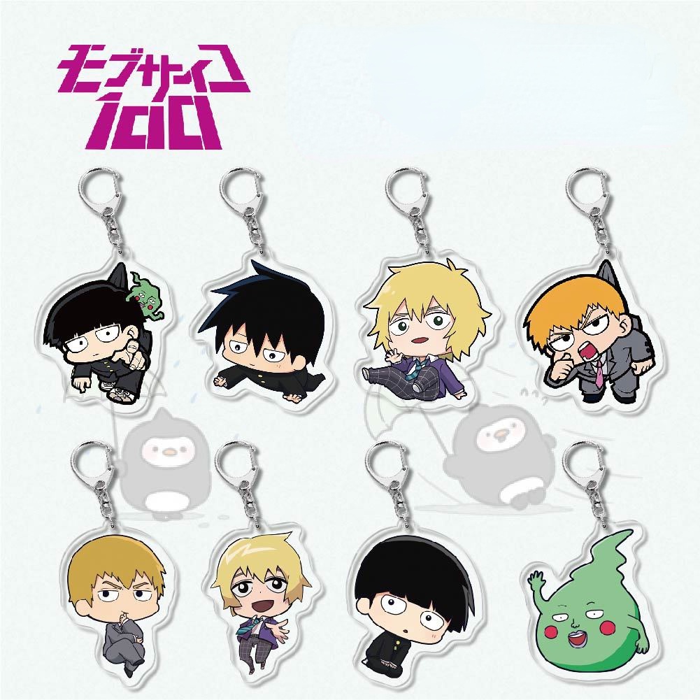Mob Psycho 100 พวงกุญแจ อะนิเมะ Mobu Saiko Hyaku อะคริลิค พวงกุญแจ การ์ตูนตลก ฟิกเกอร์ จี้พวงกุญแจ