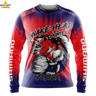 (Qianrui02) Baju Pancing Edition เสื้อกีฬาตกปลา SNAKEHEAD TOMAN FISHING JERSEY BAJU Saiz XS-3XL