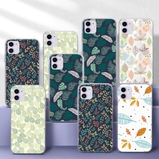 เคสโทรศัพท์มือถือแบบนิ่ม TPU ใส ลายใบไม้ 136A สําหรับ Samsung A01 EU A02 M02 A02S A03S A10 A10S A11 A12 A20 A30 A20S