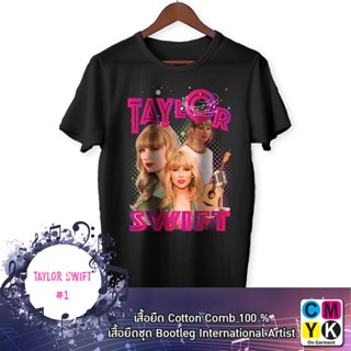 【ใหม่】ลายน่ารัก  เสื้อยืดเทเลอร์ สวิฟ Taylor Swift เสื้อทัวร์ bootleg เสื้อขาว เสื้อดำ นักร้อง เสื้อคอกลม