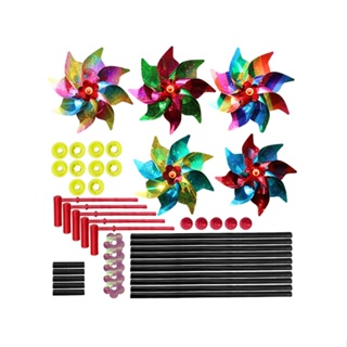 5pcs Decoration Plastic Gift Wind Spinner Easy Install Bird Repellent Pigeon Deterrent Colorful Pinwheel Garden Windmill