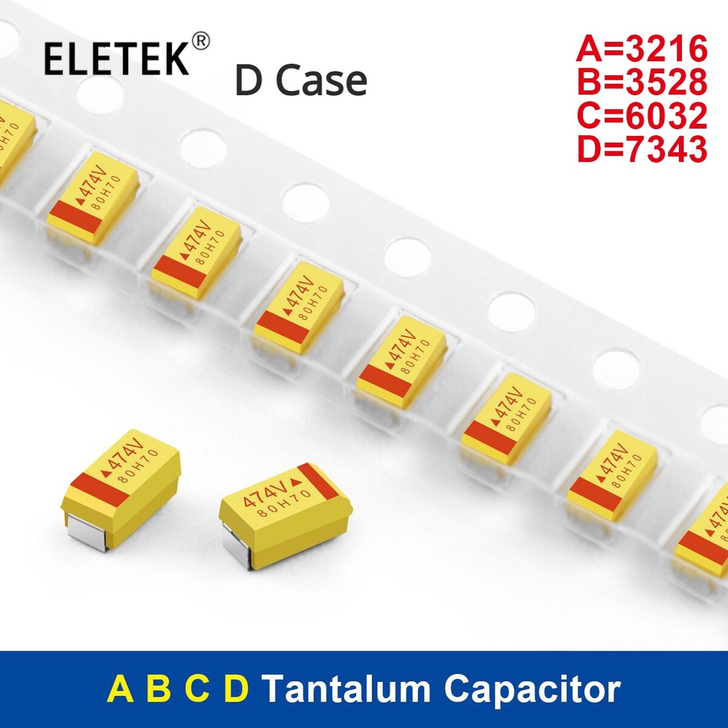 ตัวเก็บประจุแทนทาลัม D Type SMD 24 ค่า 6V 10V 16V 25V 35V 50V 0.1UF 1uf 2.2UF 4.7UF 10UF 22UF 33UF 4