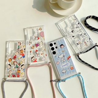 เคส Samsung Note 20 Ultra A53 A54 5G A14 โทรศัพท์มือถืออะคริลิคใส แบบแข็ง กันกระแทก พร้อมสายคล้อง ปรับได้ สําหรับ A52 S23+