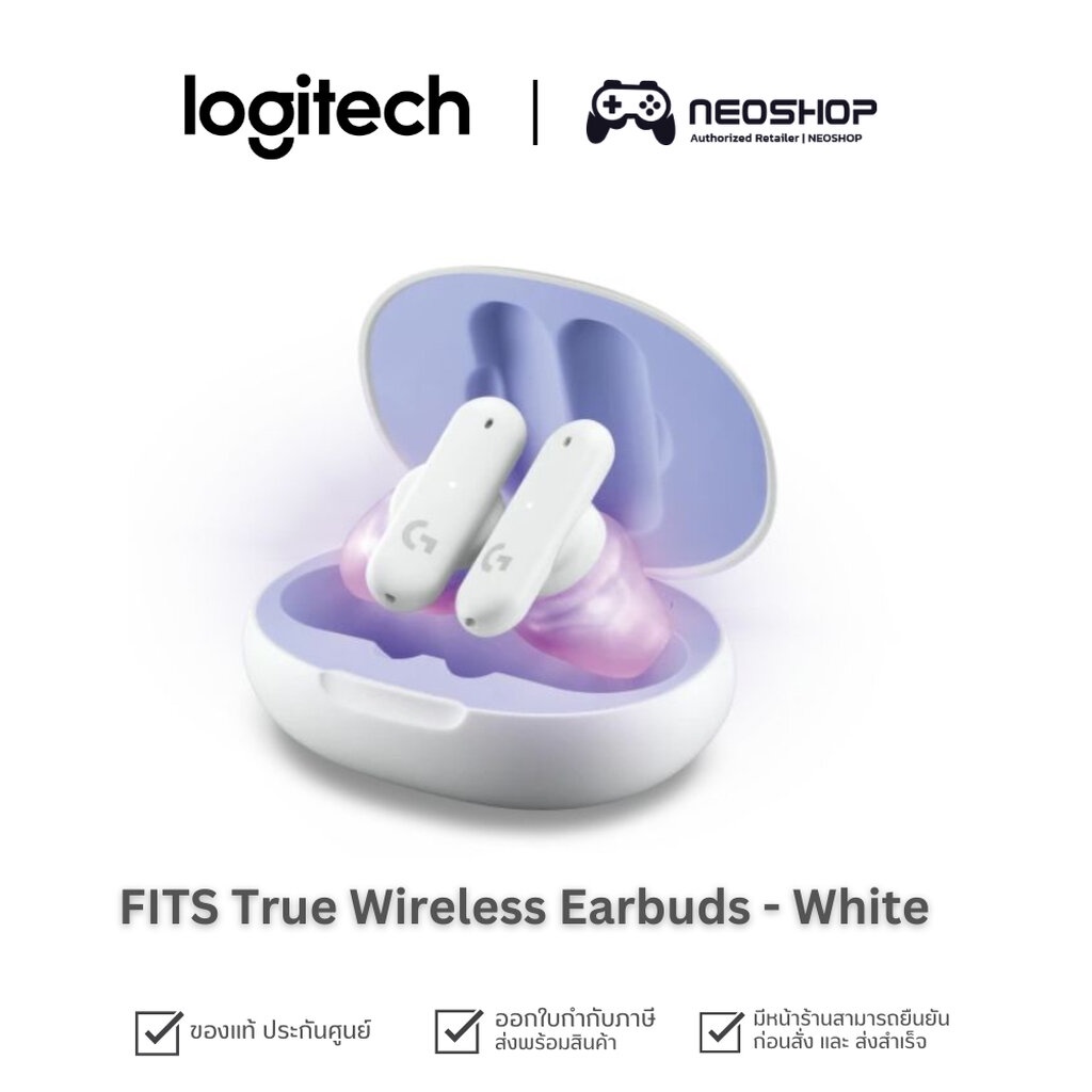 หูฟังเกมมิ่งไร้สาย Logitech FITS True Wireless บลูทูธ
