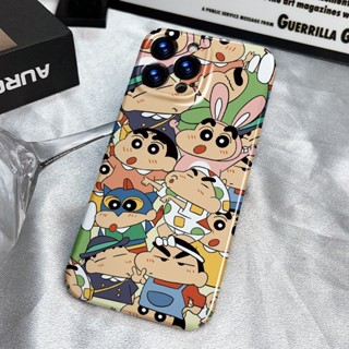 🔥138 เคสโทรศัพท์มือถือแบบแข็ง ลายการ์ตูนชินจัง สําหรับ Iphone 11 XR 12 14promax plus PX9B