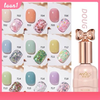 Annies ยาทาเล็บยูวีเจลโดนัท24สียาทาเล็บเจล2023ใหม่ M Acaron สีแฟลชเลื่อมส่องไฟเล็บ Cod