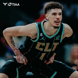 พร้อมส่ง เสื้อกีฬาบาสเก็ตบอล แขนกุด ลายทีม No.1 LaMelo Ball 22-23 Season Charlotte Hornet Jersey สําหรับผู้ชาย