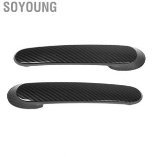 Soyoung Exterior Door Handle Cover  Smooth Door Handle Panel Carbon Fiber Pattern Clear Texture  for Car