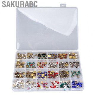 Sakurabc Nail Art Rhinestones Nail Art Supplies DIY 24 Grids Attractive Exquisite for Home