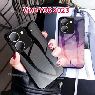 เคสโทรศัพท์มือถือกระจกนิรภัย แบบแข็ง กันกระแทก สําหรับ Vivo Y36 2023 VivoY36 36Y Y 36 4G 5G 2023