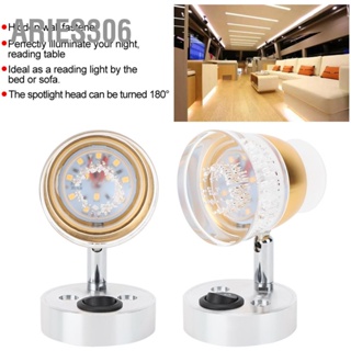 Aries306 12V-24V LED สองหัวจุดไฟสลับรูปไข่โคมไฟอ่านหนังสือข้างเตียง RV เรือ Motorhome