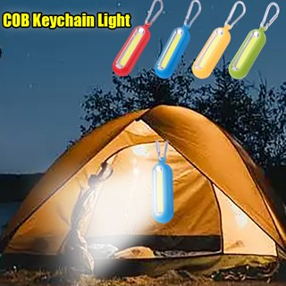 พวงกุญแจไฟฉาย LED COB ขนาดเล็ก 3 โหมด แบบพกพา สําหรับตั้งแคมป์ ตกปลากลางแจ้ง