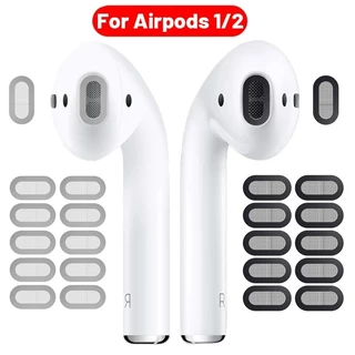 สติกเกอร์ตาข่ายโลหะ ป้องกันฝุ่น แบบเปลี่ยน สําหรับหูฟัง Apple AirPods 1 2 10 ชิ้น
