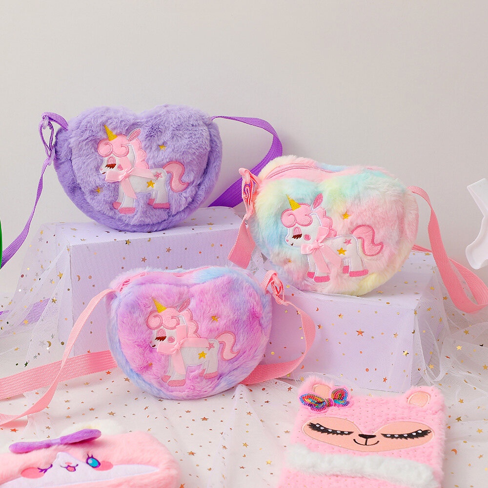 Travel Kids Bag Bag Bag Unicorn Kids Kawaii Plush Shoulder Sling Handbag MT Handbag Plush Unicorn Ki