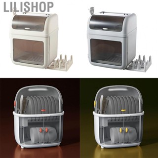 Lilishop  Storage Box with Lid Bowl Storage Rack Plastic Dustproof Cutlery Draining Box for Household Kitchen Cupboard