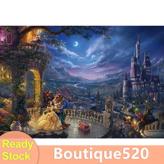 11ct ชุดปักครอสสติตช์ ผ้าฝ้าย พิมพ์ลาย Beauty Beast สําหรับตกแต่งบ้าน [boutique520.th]