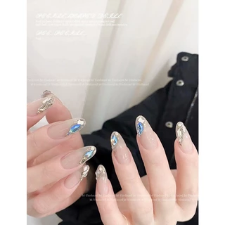 Koudan สติกเกอร์คริสตัลเพชรเทียม พลอยเทียม รูปแก้ว สีทอง ส้ม ฟ้า ชมพู สําหรับตกแต่งเล็บ DIY 100 ชิ้น