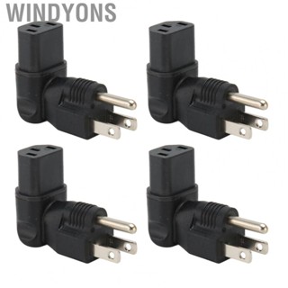 Windyons 5‑15P To IEC320 C13 Converter  Plug and Play Standard 3 Prong PDU Power Plug Adapter 90 Degree 4pcs  for  Power Adapters