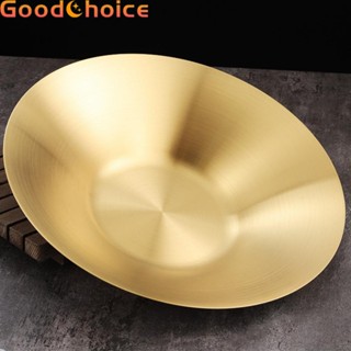 【Good】Spaghetti Plate Round Fruit Plate 304 Deepening Plate Golden Home Dish【Ready Stock】