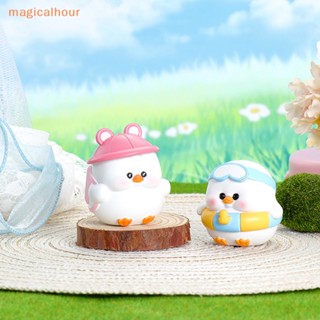 Magicalhour^^ ฟิกเกอร์ Happy Duck สําหรับตกแต่งบ้านตุ๊กตา