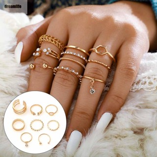 【DREAMLIFE】Gold Plated Crystal Finger Rings A Perfect Gift for Womens Any Special Occasion