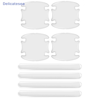 [Delicatesea] สติกเกอร์ใส TPU ป้องกันรอยขีดข่วน สําหรับติดมือจับประตูรถยนต์ 8 ชิ้น