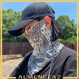 [Almencla2] ผ้าคลุมใบหน้า ผ้าไหม กันแดด ระบายอากาศ สําหรับผู้ใหญ่ เหมาะกับการขี่จักรยานกลางแจ้ง