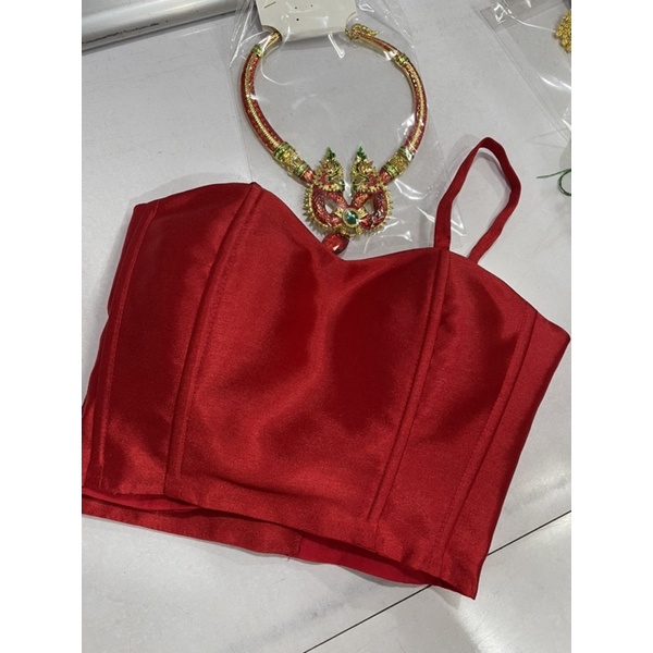 เกาะอกเด็ก ผ้าไหมอิตาลี่ เกาะอกนางรำเด็กงาน(สายเดี่ยว)