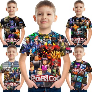 Roblox เสื้อยืดลําลอง แขนสั้น พิมพ์ลายการ์ตูนอนิเมะ ใส่สบาย แฟชั่น ของขวัญวันเกิด สําหรับเด็กผู้ชาย