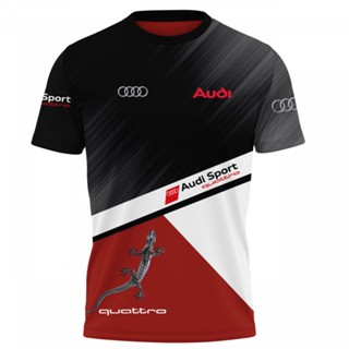 เสื้อกีฬาแขนสั้น ลายทีม Audi D103 3D