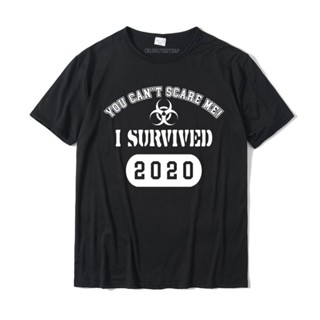 เสื้อยืดลําลอง ผ้าฝ้าย แขนสั้น มีฮู้ด ขนาดใหญ่ พิมพ์ลาย Yount scare me I survived 2020 สําหรับผู้ชาย