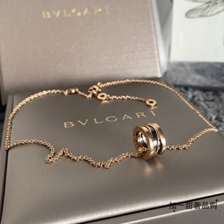 Bvlgari/bvlgari B.ZERO1 จี้สร้อยคอเซรามิก สีดํา สีโรสโกลด์ สําหรับคู่รัก