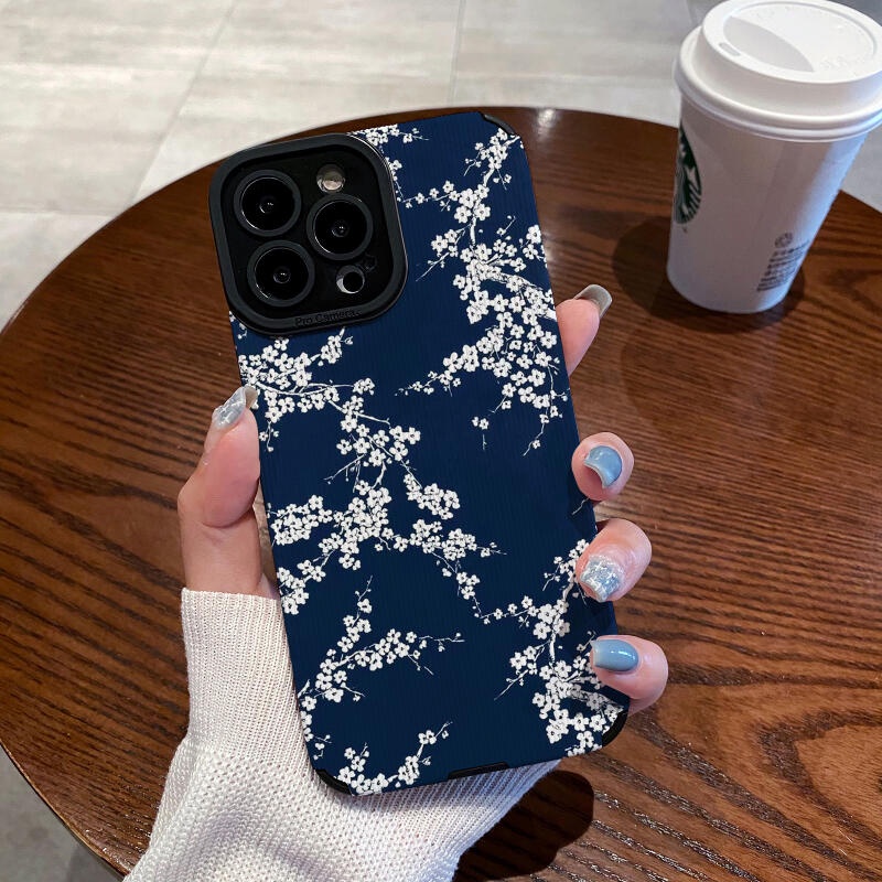 เคสโทรศัพท์มือถือนิ่ม กันแตก ลายซากุระ สีขาว เรียบง่าย สําหรับ IPhone11 12 Pro Max X XR XS Max SE Apple 7 Plus 8 Plus IPhone 13 Pro Max IPhone 14 Pro Max