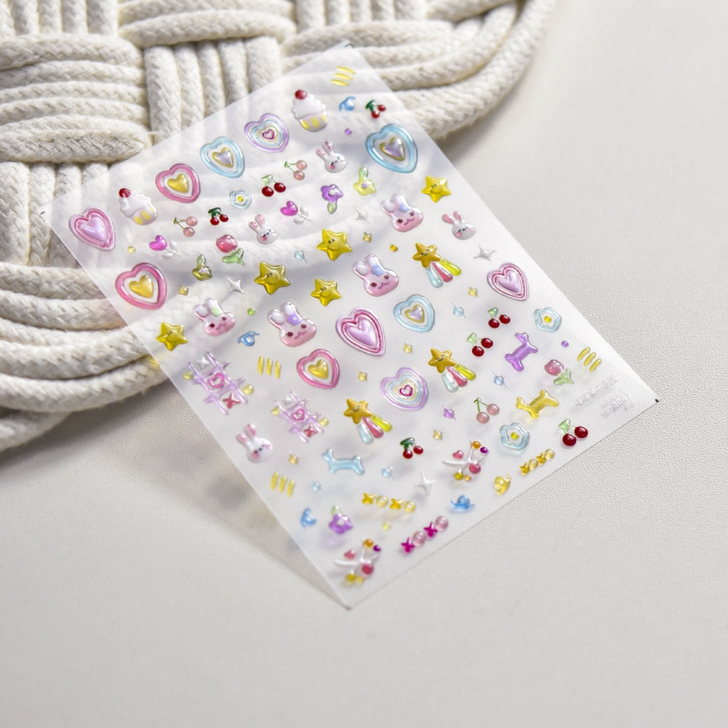 [Meow.Sensei] สติกเกอร์เจลลี่ ลาย Tomoni สีรุ้ง สไตล์ญี่ปุ่น สําหรับตกแต่งเล็บ 3003 - รูปที่ 4