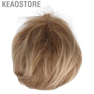 Keaostore Golden Pixie Cut Short Hair  Life Like Fashion Lightweight Blonde Adjustable Hook for Role Play Women