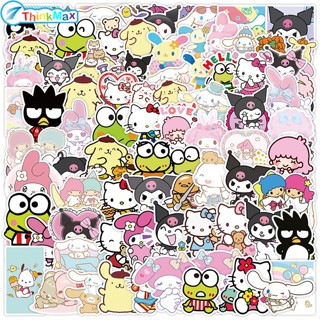 SANRIO สติกเกอร์ ลายการ์ตูนซานริโอ้น่ารัก สําหรับตกแต่งโน้ตบุ๊ก โทรศัพท์มือถือ สเก็ตบอร์ด กีตาร์ 100 ชิ้น