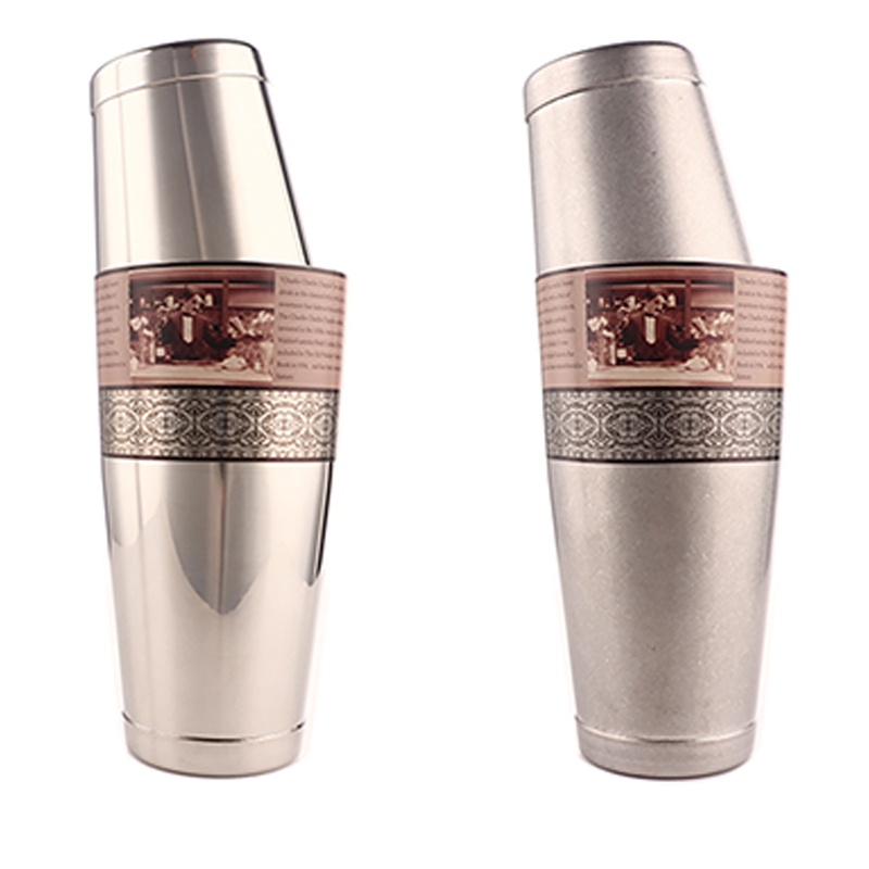 กระบอกเชคค็อกเทล สเตนเลส 304 550ML+850ML ออนซ์ ลาย Chaplin Boston Bartender Bar สําหรับปาร์ตี้ เชคเกอร์ผสมเหล้า ชานมไข่มุก อุปกรณ์ค็อกเทล บาร์เหล้า บาร์เทนเดอร์ Cocktail Shaker