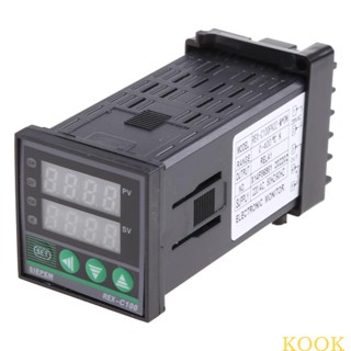 Kook REX-C100 เครื่องควบคุมอุณหภูมิดิจิทัล LED PID จอแสดงผล PV SV เทอร์โมสตัท