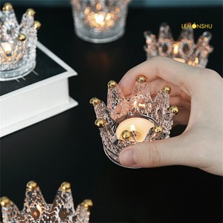 【LS】ถาดแก้วใส่ฟองน้ําแต่งหน้า รูปมงกุฎ สามมิติ สําหรับตั้งโต๊ะ
