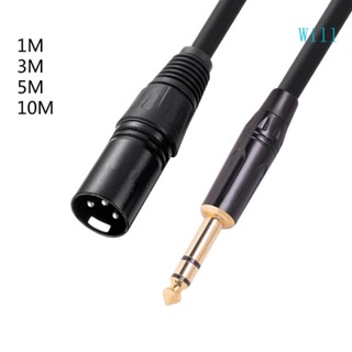 Will Quarter นิ้ว 6 35 มม. TRS Male to XLR 3 Pin Male สายเคเบิ้ลไมโครโฟน