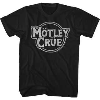 เสื้อยืด คอกลม พิมพ์ลายโลโก้ Motley Crue