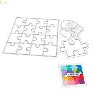 แผ่นแม่แบบโลหะ ตัดลาย Love Jigsaw DIY สําหรับตกแต่งสมุด อัลบั้ม กระดาษ การ์ด เทมเพลต