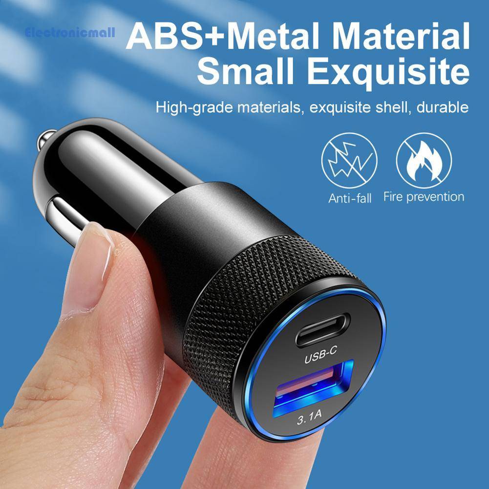 Cables, Chargers & Converters 29 บาท [ElectronicMall01.th] #L Mini USB C Car Charger Type C 3.1A 15W PD อะแดปเตอร์ชาร์จเร็ว สําหรับ Mob Mobile & Gadgets