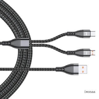 Iwo สายชาร์จ USB เป็น Android Type-C แบบไนล่อนถัก ชาร์จเร็ว