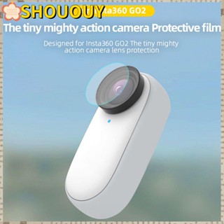 SHOUOUY ฟิล์มกระจกนิรภัย HD ป้องกันเลนส์ อุปกรณ์เสริม สําหรับ Insta360 GO 2 2 ชิ้น