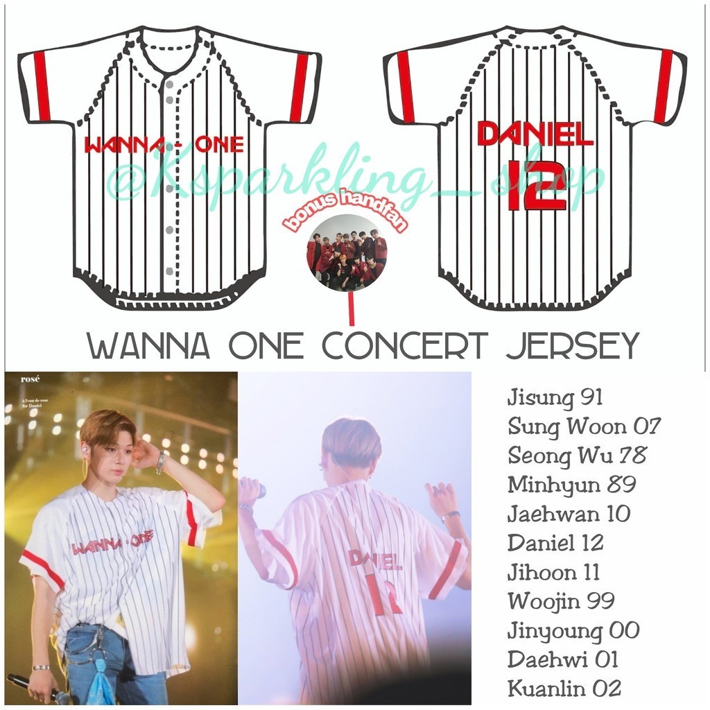 Wanna One Concert เสื้อเบสบอล 3D 4XL