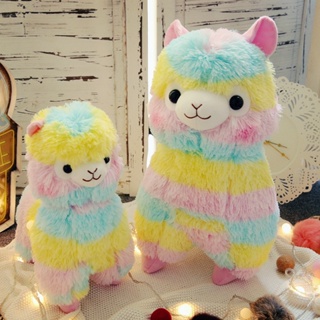 ตุ๊กตานุ่ม รูปการ์ตูนสัตว์น่ารัก Kawaii สีรุ้ง ขนาด 20 ซม. 40 ซม. 50 ซม. สําหรับตกแต่งห้องเด็ก