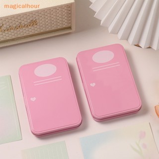 Magicalhour^^ กล่องเก็บยา แบบโลหะ ขนาดเล็ก สีชมพู สําหรับจัดระเบียบเครื่องเขียน