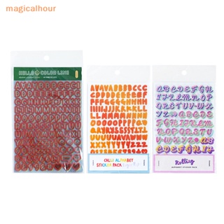 Magicalhour^^ สติกเกอร์ตัวอักษร ตัวเลข ไล่โทนสี สําหรับตกแต่งสมุดไดอารี่ ถ้วย โทรศัพท์ แพลนเนอร์ 10 ชิ้น